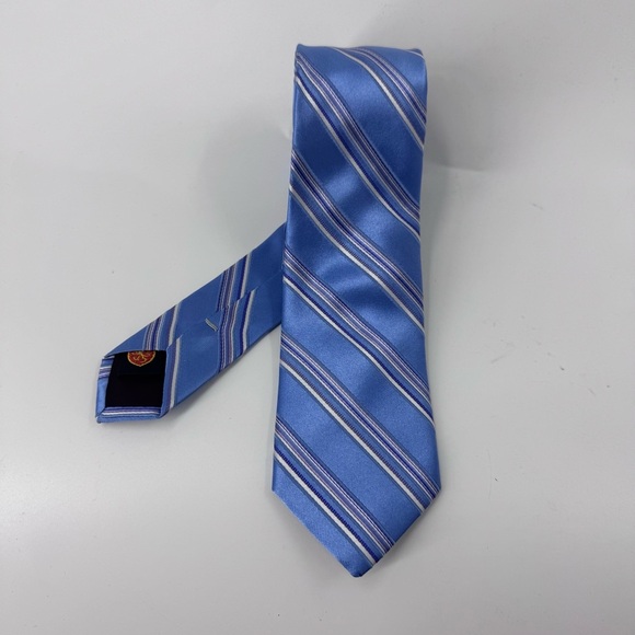 English Laundry Blue and White Striped Silk Tie - Picture 2 of 8